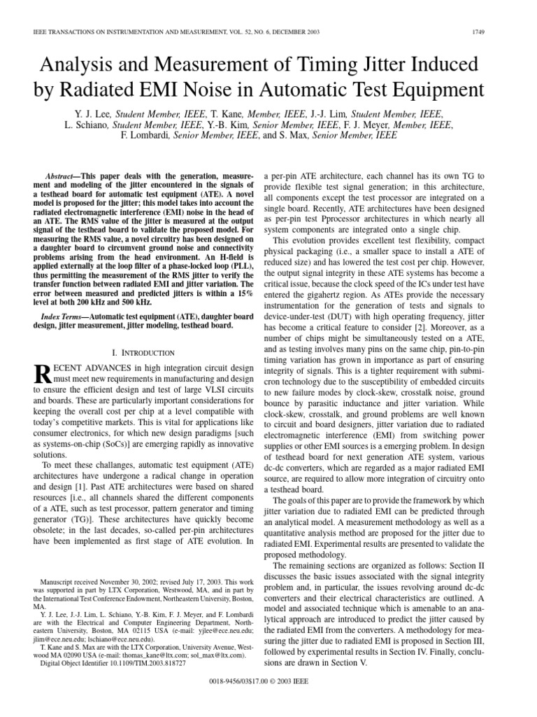 Analysis and Measurement of Timing Jitter Induced by Radiated EMI Noise