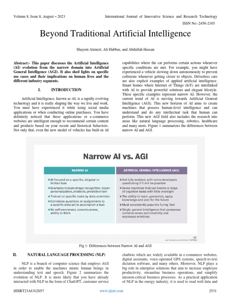 Beyond Traditional Artificial Intelligence | PDF | Artificial ...