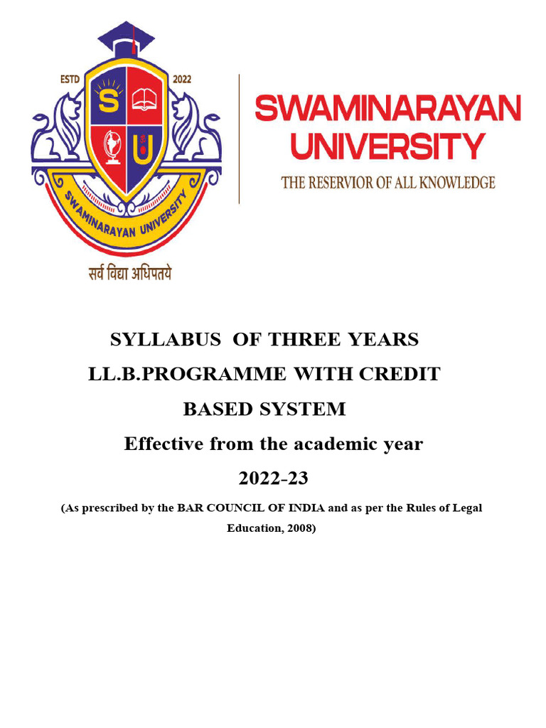 Ll B Syllabus Su Revised Pdf Divorce Tort
