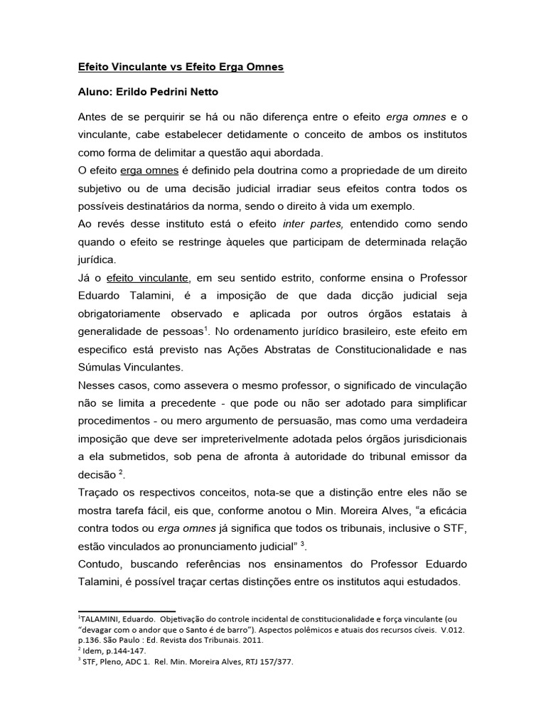 Efeito Vinculante e Erga Omnes: Diferenças | PDF | Res Judicata ...