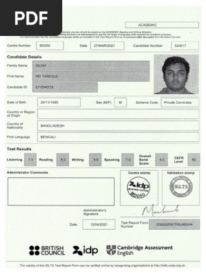ISLAM IELTS CERTIFICATE