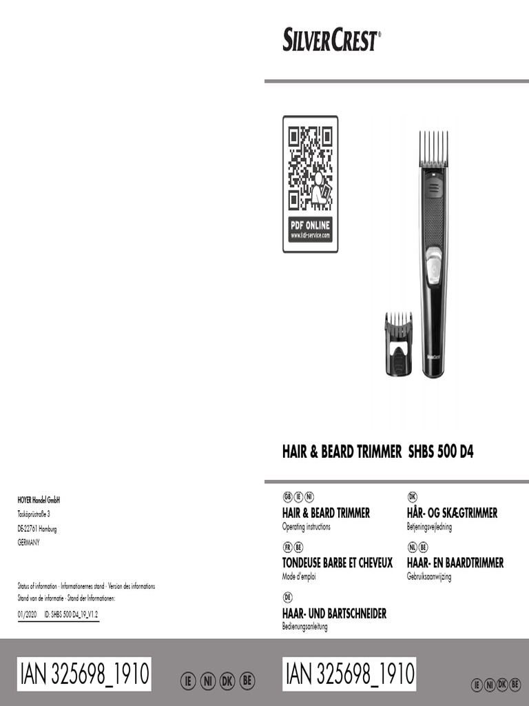 Lidl Clippers 325698 1910 NI EN PDF Ac Power Plugs And