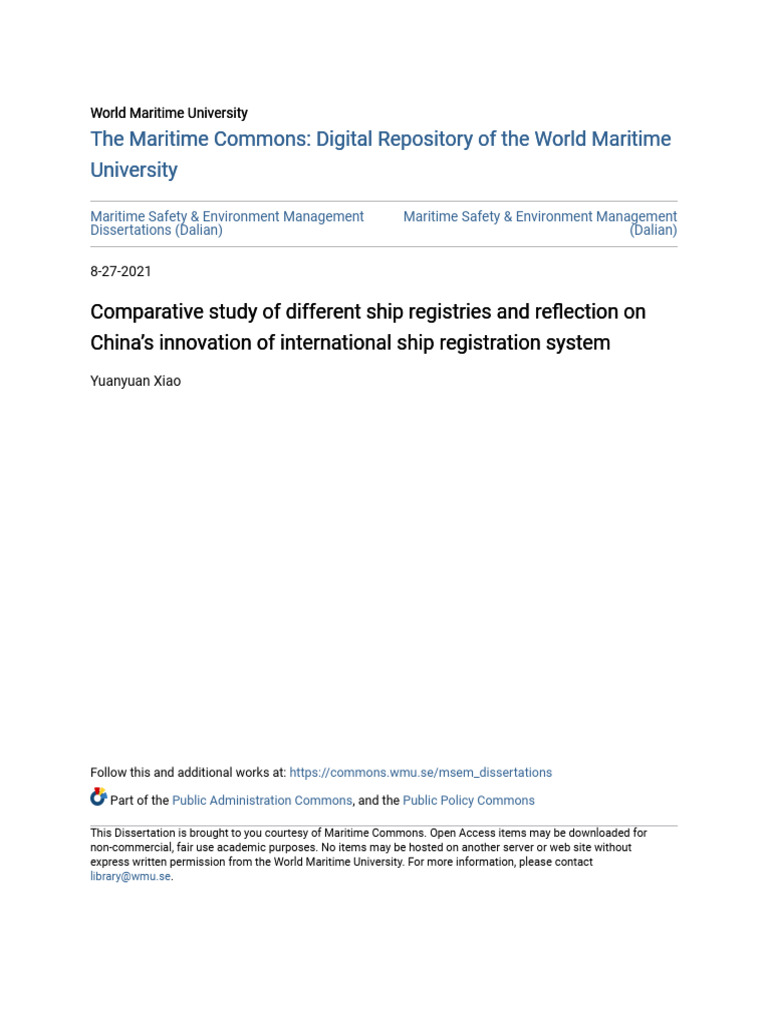Comparative Study of Different Ship Registries and Reflection On PDF