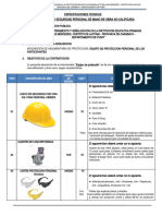 Especificaciones Epp Obrero