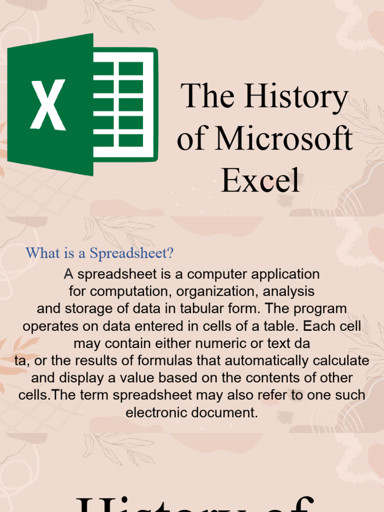 Microsoft Excel, Description & History