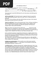 PDF Template Auto Repair Contract Template