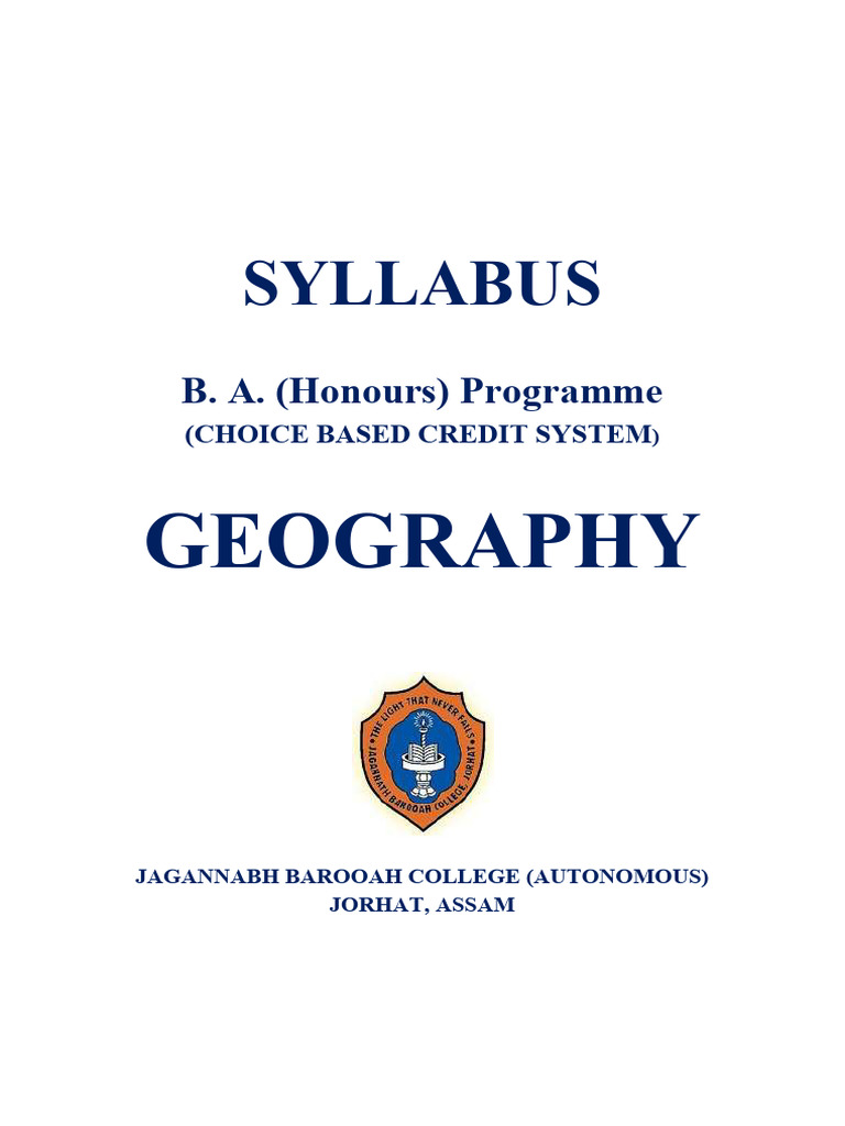 Syllabus Geography PDF Geographic Information System Remote Sensing