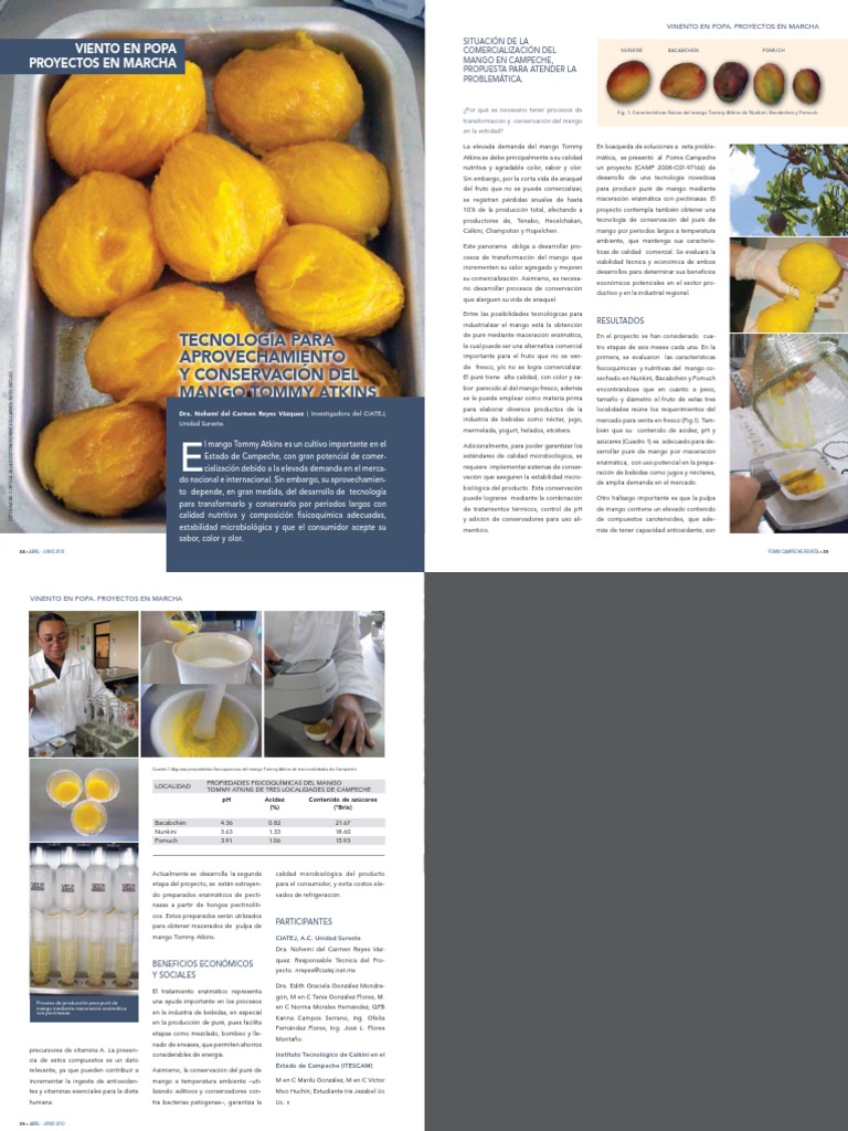Conservacion Del Mango PDF Campeche Pobreza