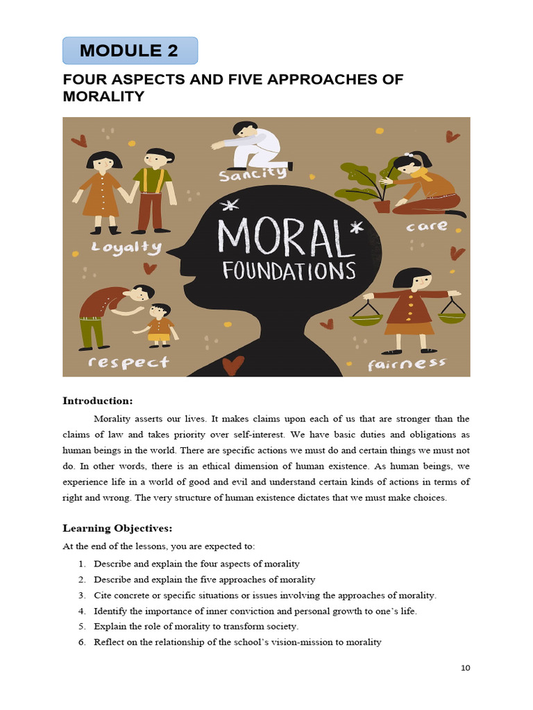 Four Aspects and Five Approaches to Morality | PDF | Morality | Ten ...