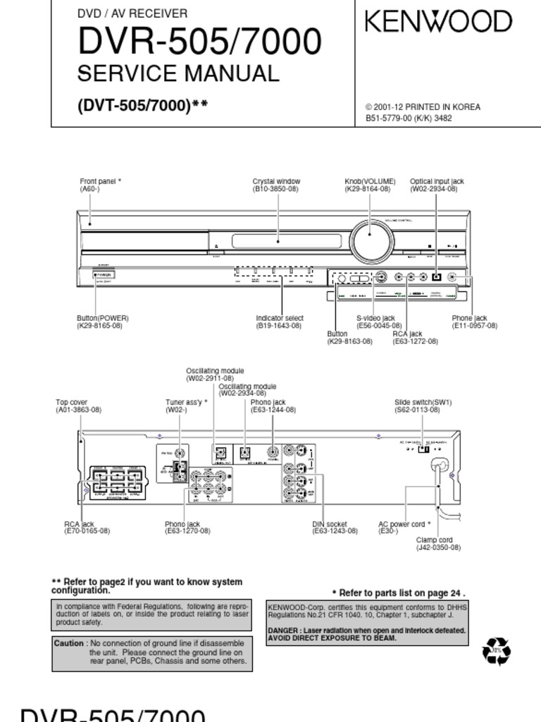 Kenwooddvr 7000 _ 482 PDF Input/Output Analog To Digital Converter