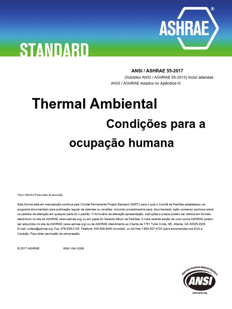 Ashrae 55 2017 thermal comfort standard en pt pdf calor
