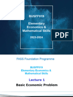 BUSFF019 Lecture 1 - Basic Economic Problem