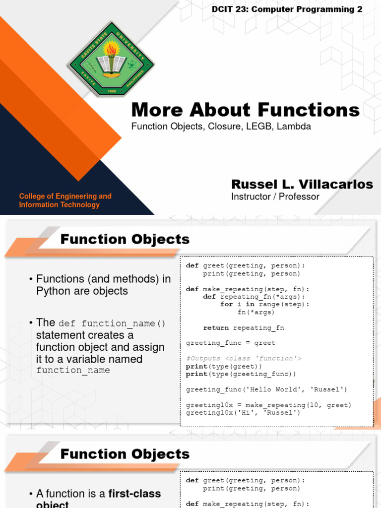 Lecture 6 | PDF | Anonymous Function | Scope (Computer Science)