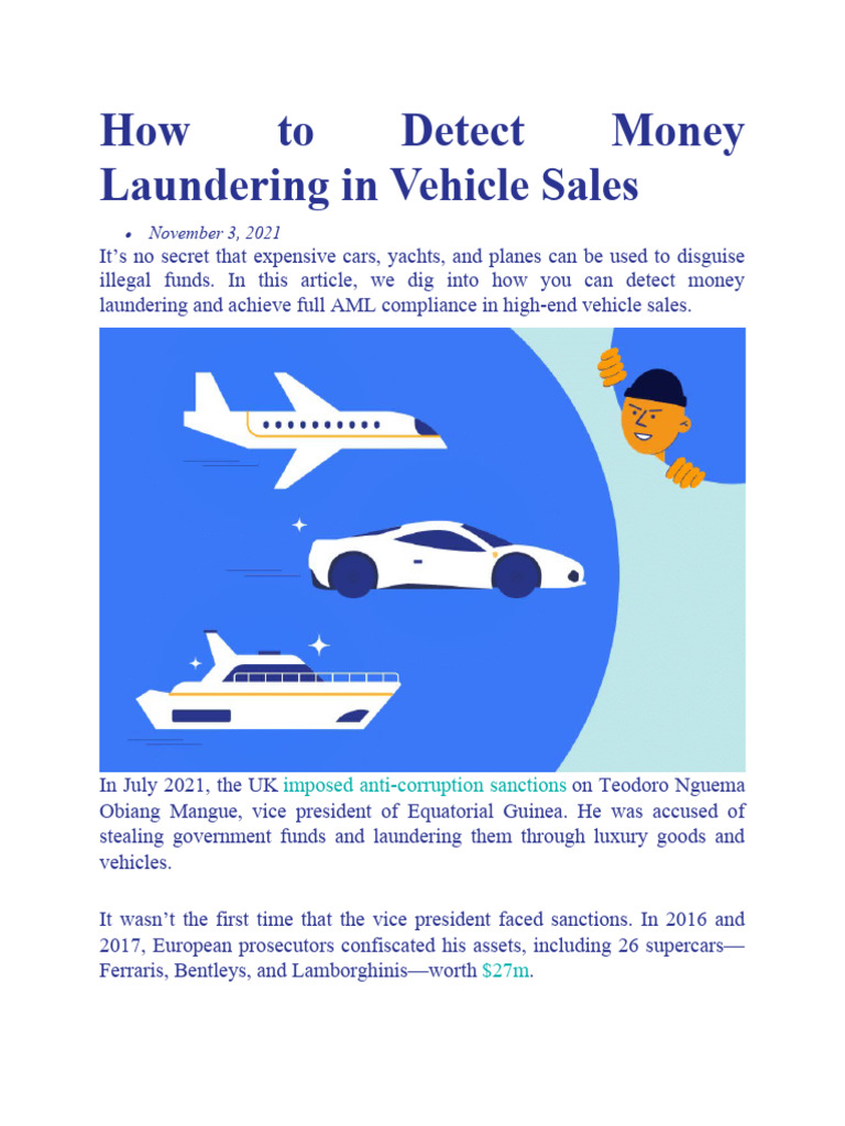 Detecting Money Laundering in Vehicle Sales | PDF | Money Laundering ...