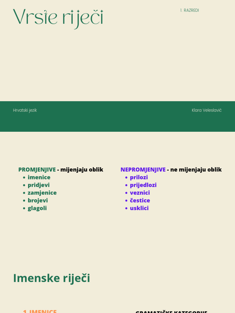 Vrste Riječi | PDF