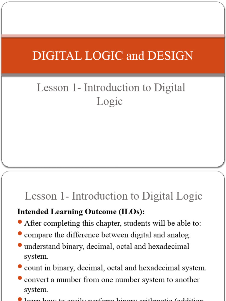 UNIT1 Introduction To Digital Logic | PDF | Digital Electronics ...