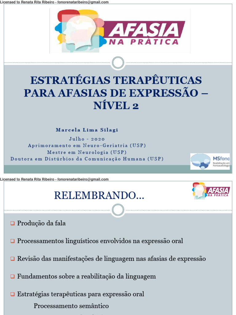 Estratégias Terapêuticas para Afasia | PDF | Linguística | Ciência ...