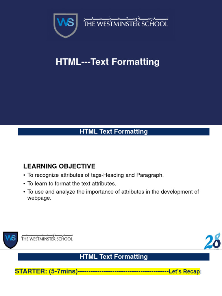 HTML - Text Formatting | PDF