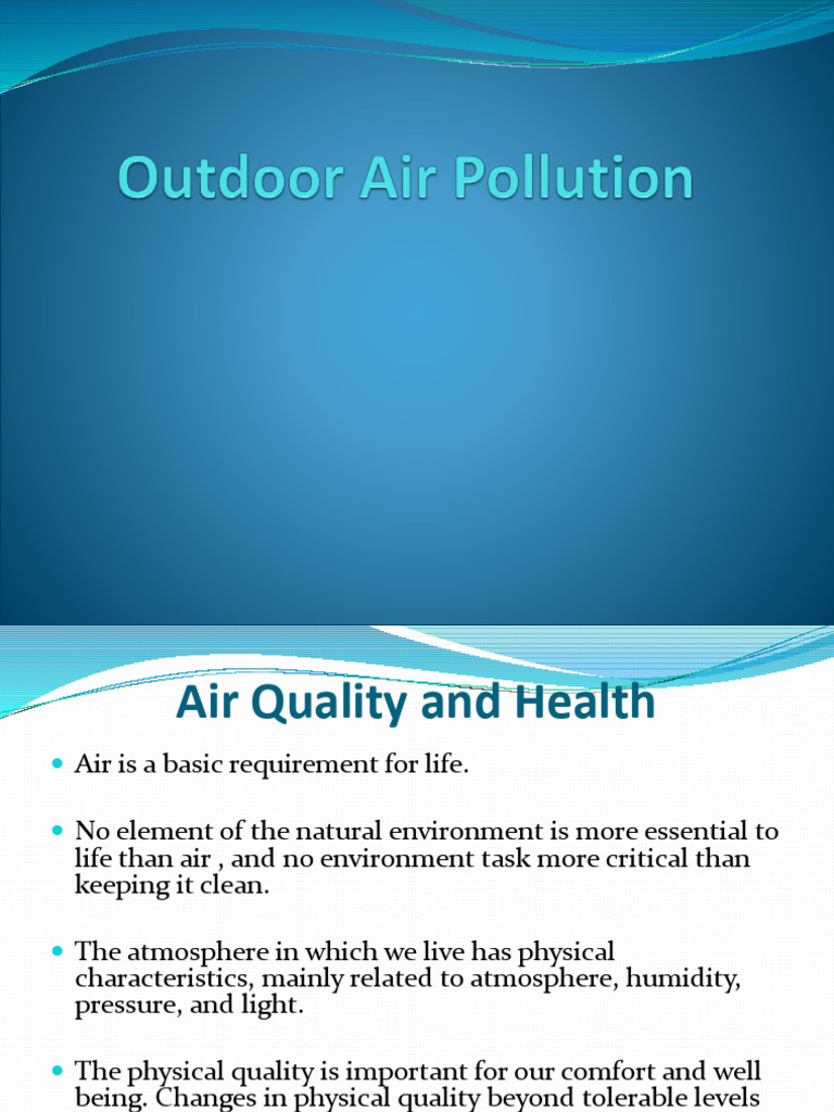 Outdoor Air Pollution | PDF | Air Pollution | Atmosphere Of Earth