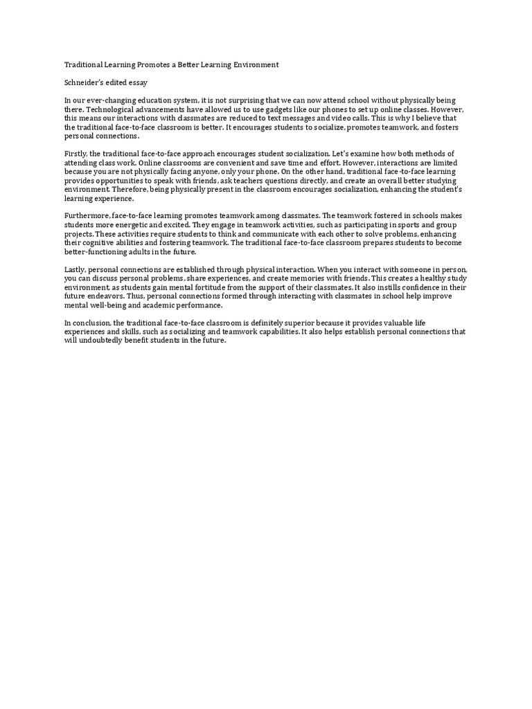 Traditional Learning Better | PDF | Career & Growth | Social Science