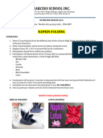 5 Pcs Napkin Folding Guidelines Criteria 3 Copies