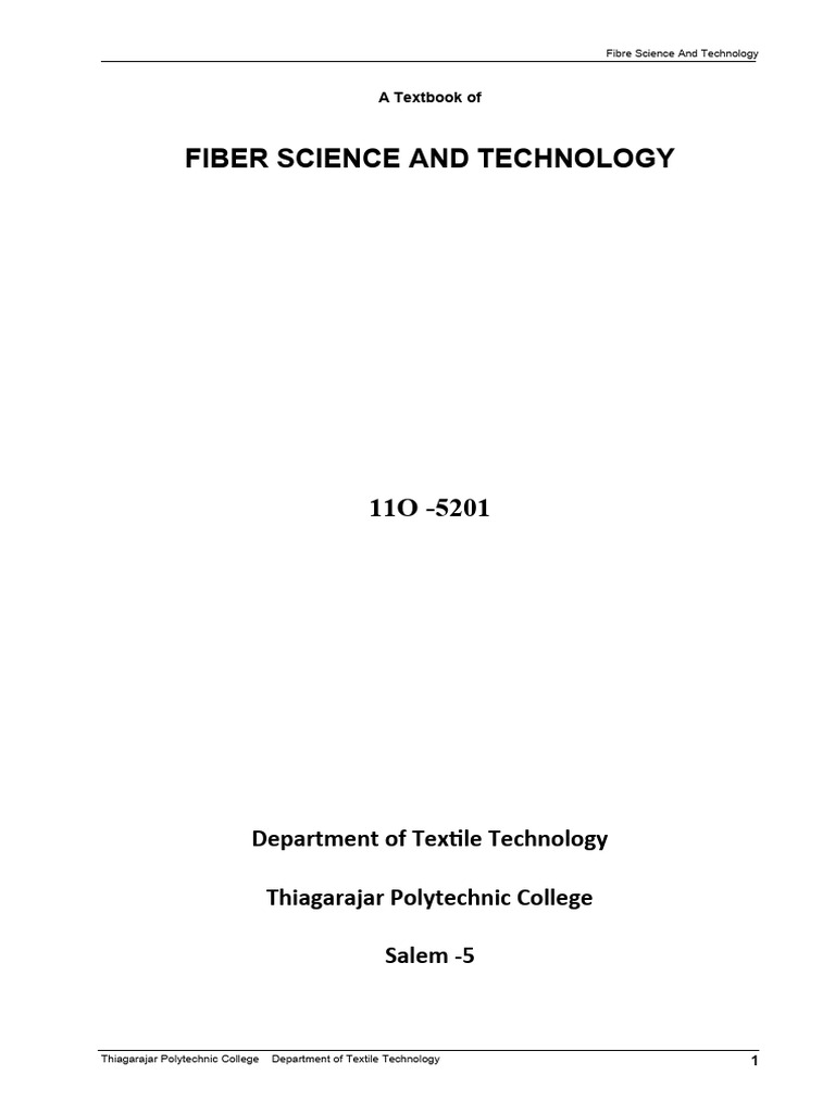 Fibre Science and Technology Course Guide | PDF | Yarn | Fibers