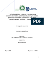 Polisacáridos, Celulosa, Hemicelulosa, Almidón Obtención, Gelatinización, Retrogradación, Productos Derivados, Intercesión Con Otros Constituyentes, Pectinas y Glucógeno.