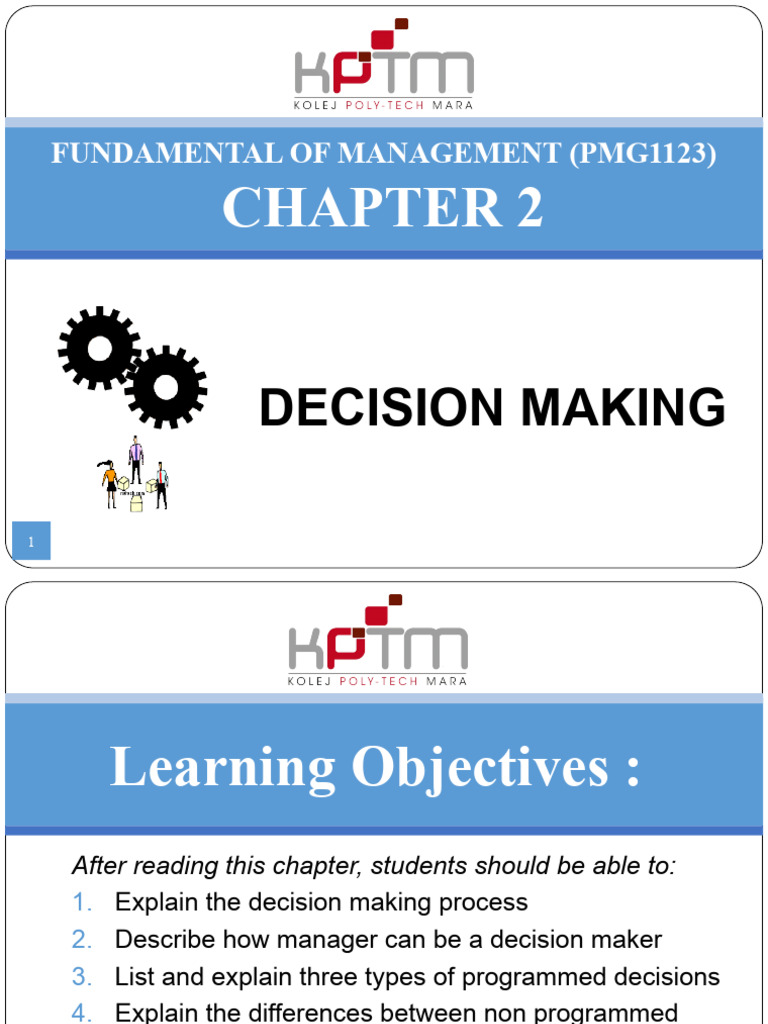 Chapter 2 - Decision Making - Sir Hakim | PDF | Decision Making | Policy