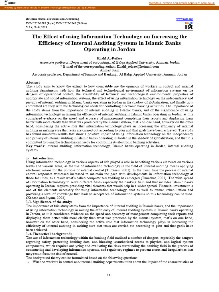 The Effect of Using Information Technology On Increasing The Efficiency ...