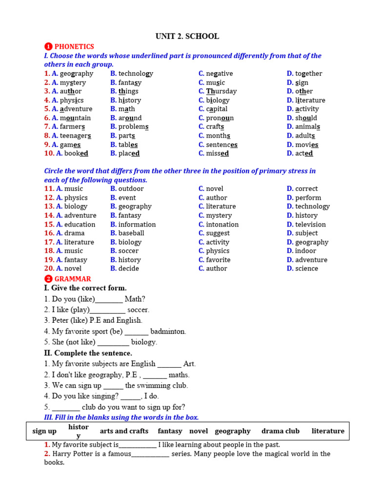 Phonetics and Grammar Exercises for School | PDF | Fantasy | Linguistics