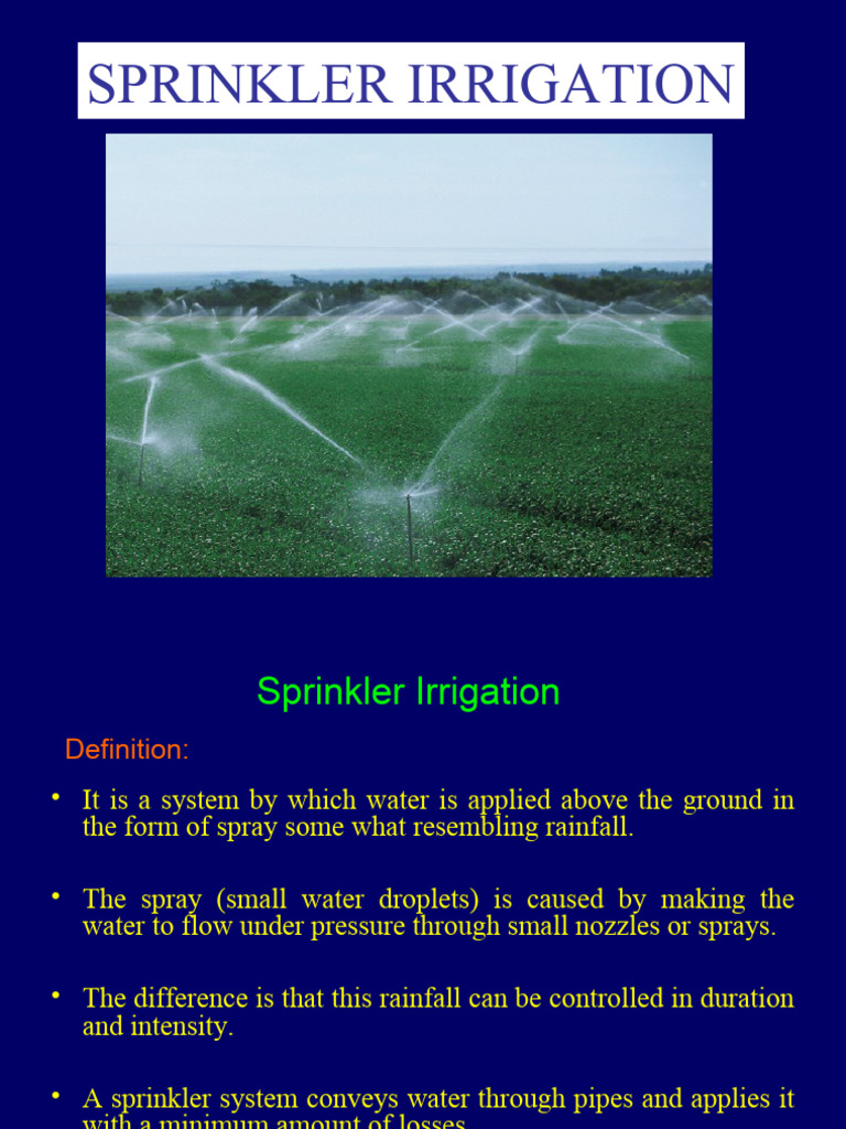 Sprinkler Irrigation Overview and Benefits | PDF