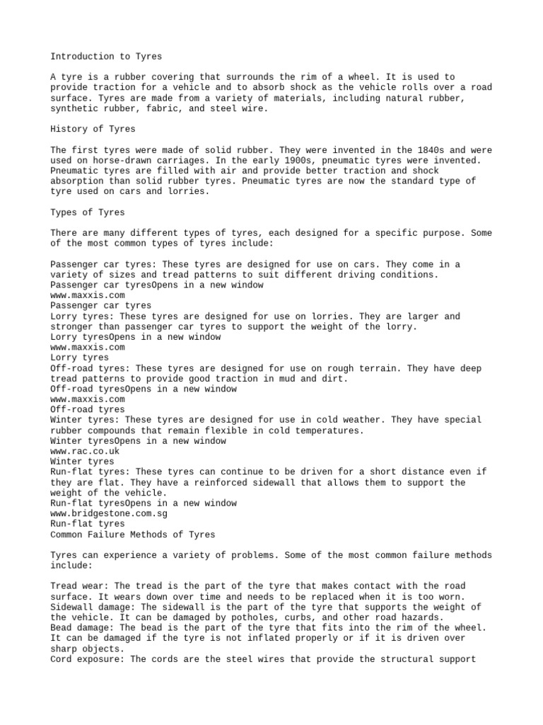 How To Maintain Tyres and Elongate Their Lifespan PDF Tire