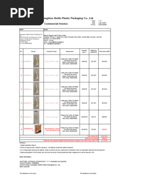 Commercial Invoice .