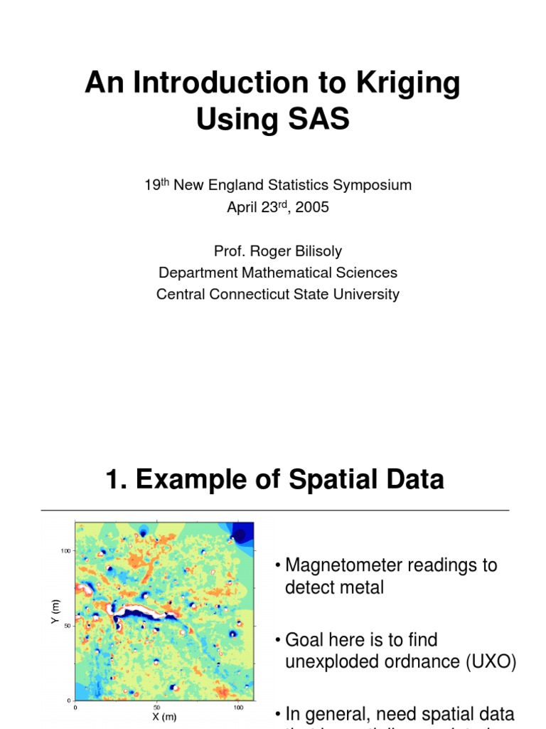 Kriging Techniques in SAS for Mining | PDF | Spatial Analysis ...