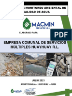 Monitoreo y Evaluacion de La Calidad de Agua Ecosem Huayhuay R.L.
