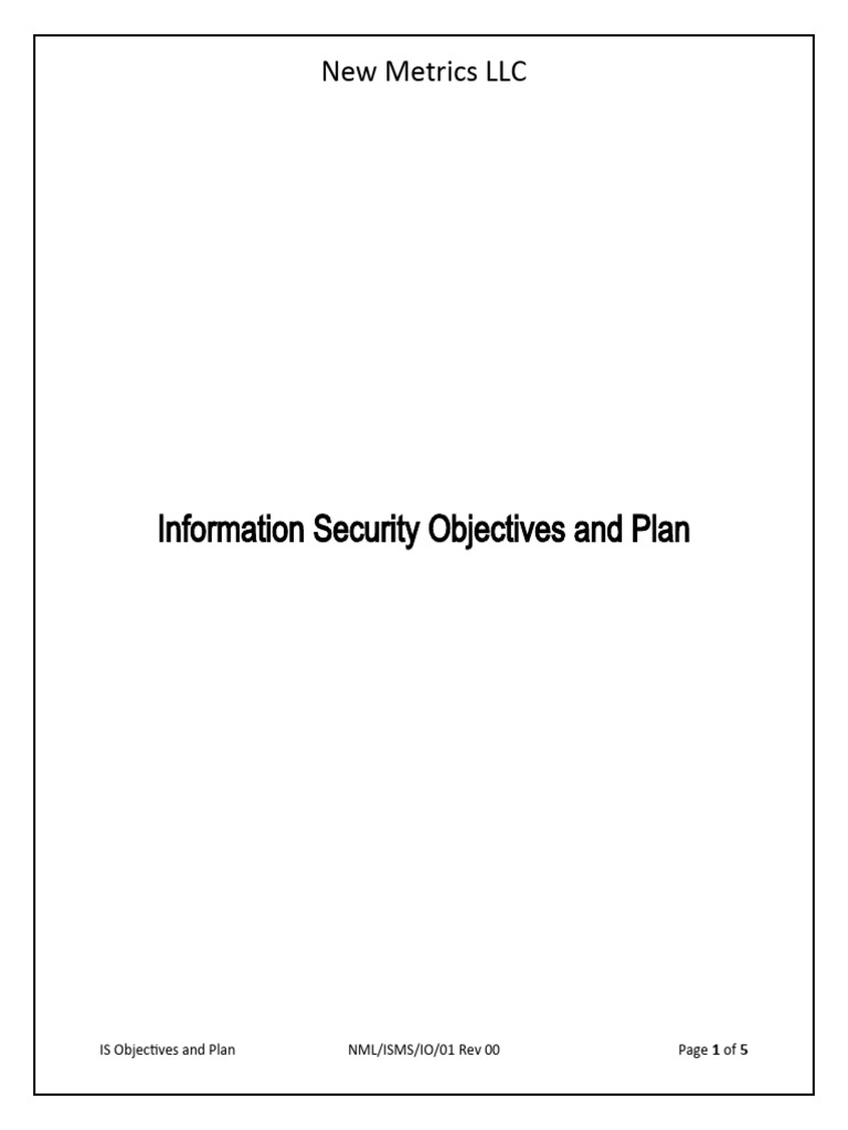 Information Security Objectives and Plans | PDF | Information Security