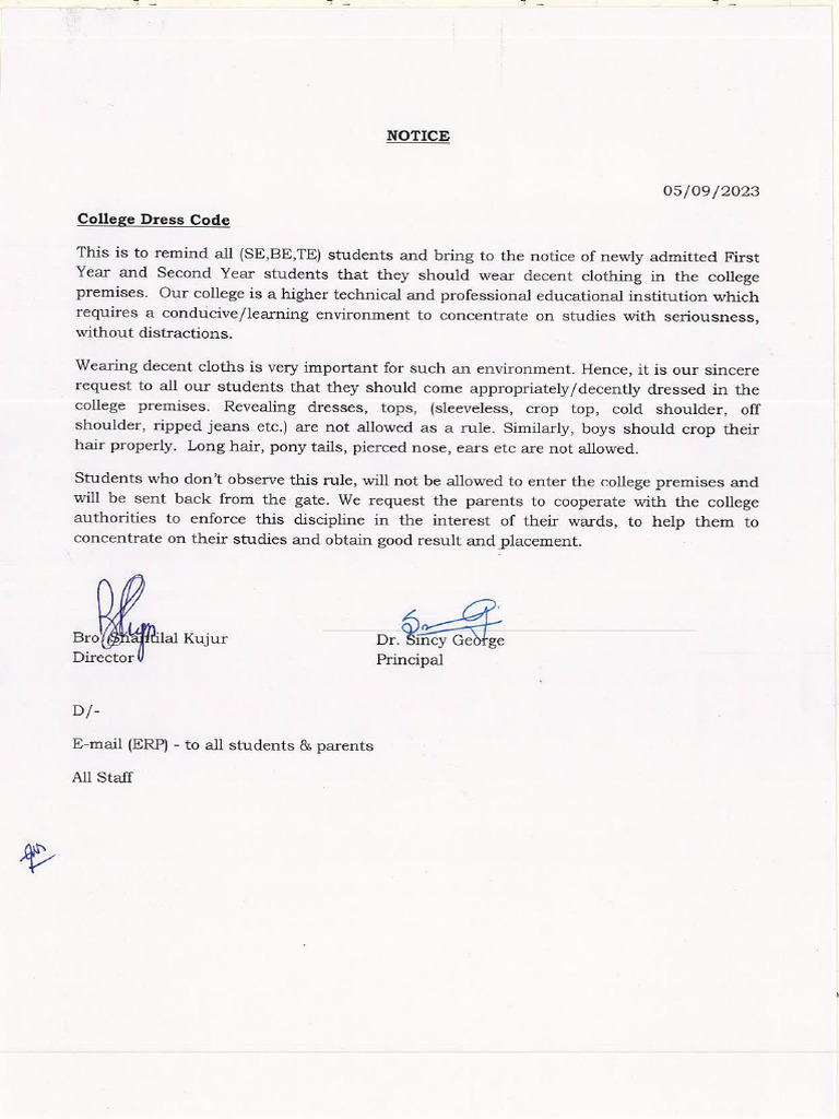 College Dress Code PDF