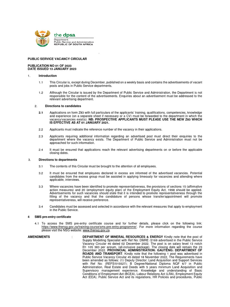 PSV Circular 01 of 2023 | PDF | Human Resource Management | Employment