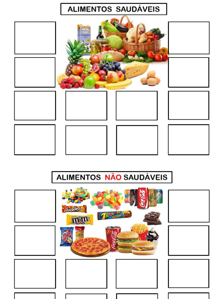 Alimentos Saudáveis e Não Saudáveis | PDF
