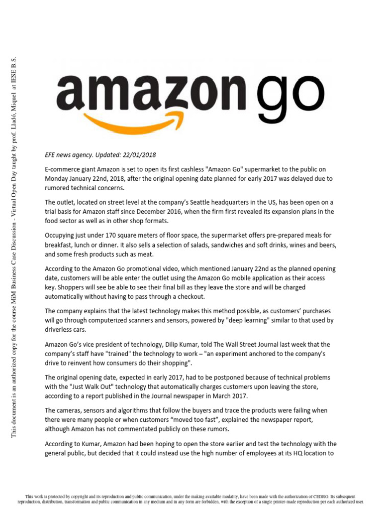 English Amazon Go Expansion PDF Supermarket Computing