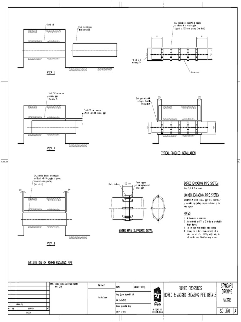 Buried Crossings Bored and Jacked Encasing Pipe Details | PDF