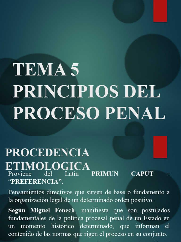 Derecho Procesal Penal Tema 5 | PDF | Debido al proceso | Ley procesal