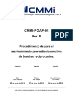 CMMI-POAP-01 Procedimiento de para El Mantenimiento Preventivocorrectivo de Bombas Reciprocantes