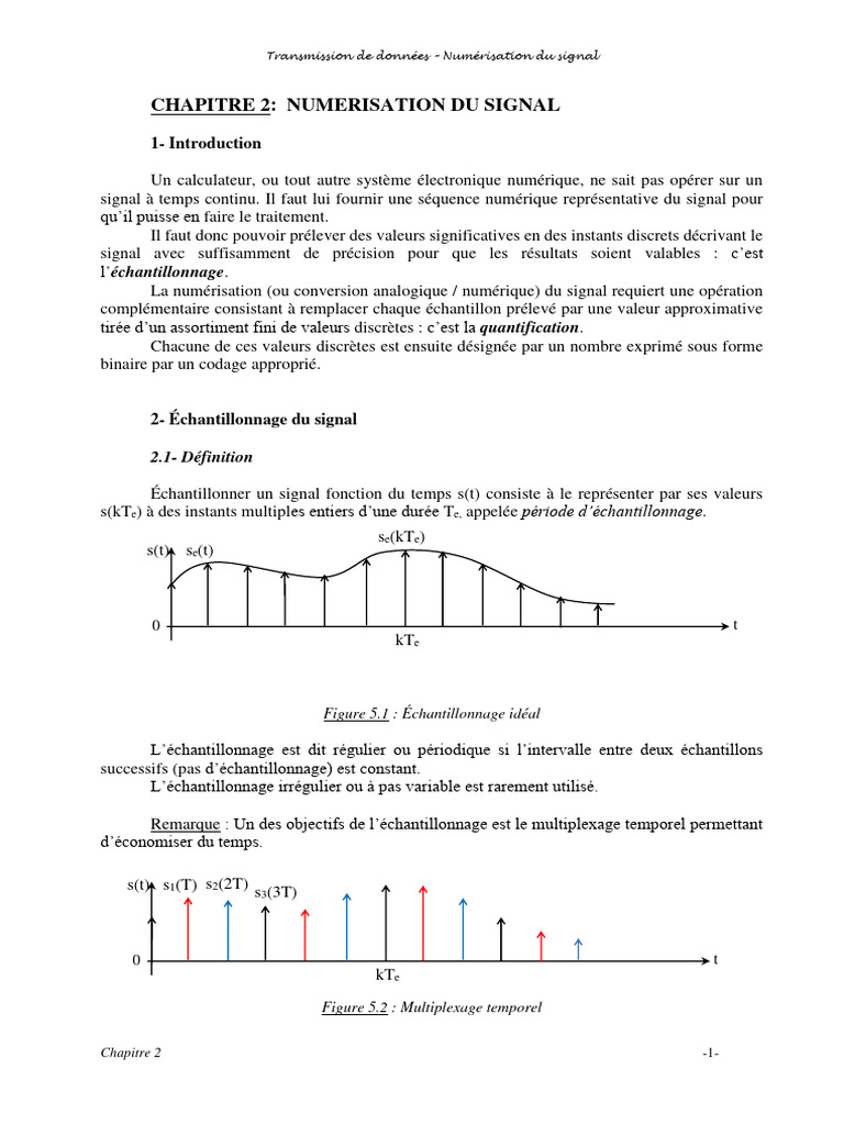 Chapitre 2 2023 Download Free PDF Échantillonnage (signal) Rapport signal sur bruit