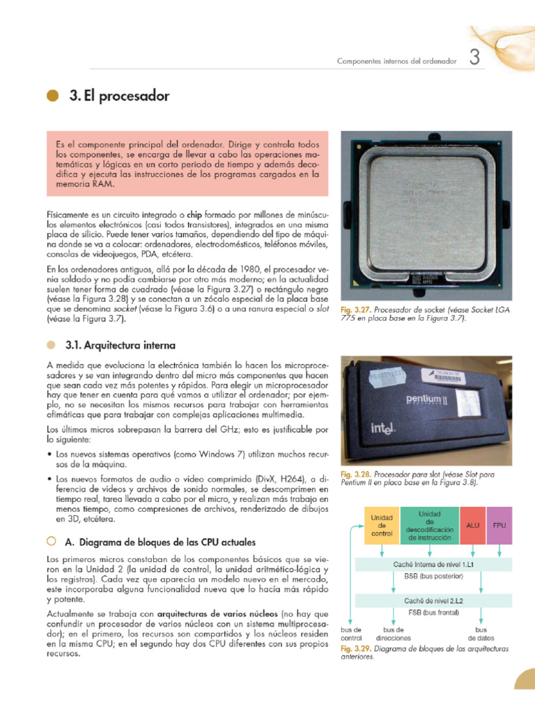 El Procesador Arquitectura Interna. A. Diagrama de Bloques de Las CPU ...