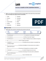 Guardian Article Inspirational Teachers Worksheet