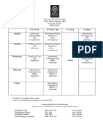 Timetable, LLM Third Sem 2023