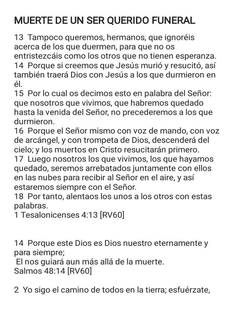 Versículos de consuelo para funerales | PDF | Jesús | Muerte