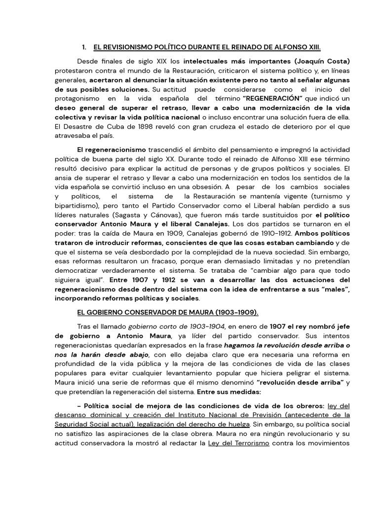 Revisionismo político en Alfonso XIII | PDF | España | Gobierno