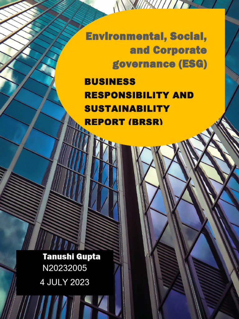 ESG Business Responsibility Report Overview | PDF | Sustainability ...